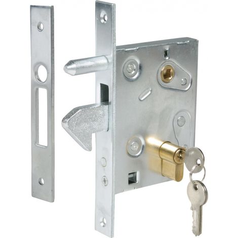 Serrure à crochet axe 50mm pour porte coulissante coffre de 86mm - IBFM - 447M (1/4)