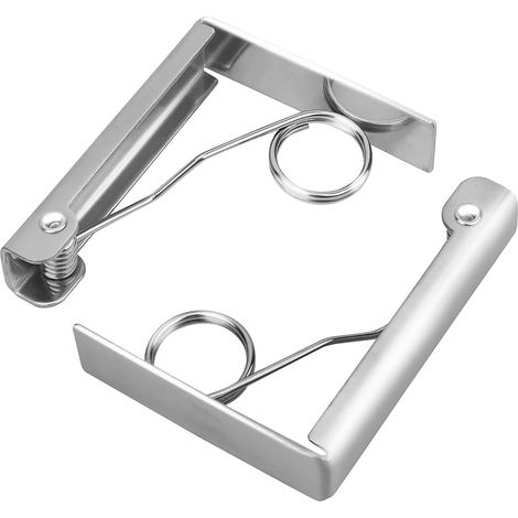 Set mit 2 verstellbaren Tischdeckenklammern aus Edelstahl, 7,6 x 6 cm, für 5,5 cm Dicke, für Catering und Hochzeiten (1/5)