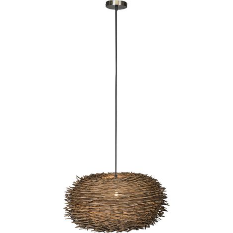 Rural Hängelampe braun Rattan - Hatch 45
