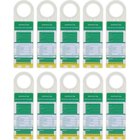 Panneau d'avertissement de verrouillage d'étiquette d'échafaudage, 10 pièces, pour la sécurité industrielle électrique et chimique
