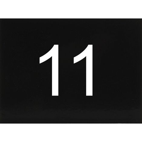 Nummernschild selbstklebend, 40 x 30 mm, Type 11, Kunststoff schwarz glänzend
