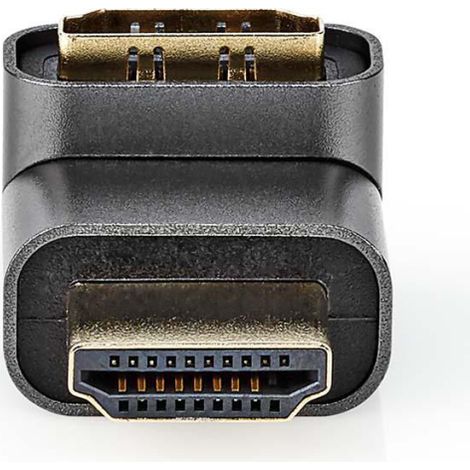 CVTB34902GY Adaptateur HDMI HDMI Mâle / HDMI Connecteur HDMI Femelle / Sortie HDMI Plaqué or Coudé à 270° Aluminium Gris bronze 1 pc Sachet avec Fenetre (1/5)