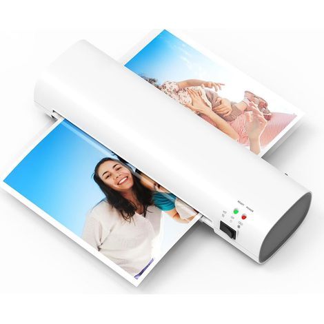 Plastificatrice termica da tavolo formato A4 (230 mm), plastificazione a caldo e a freddo, sistema a 2 rulli, larghezza di ingresso 230 mm, preriscaldamento rapido, compatibile con buste per plastific (1/5)