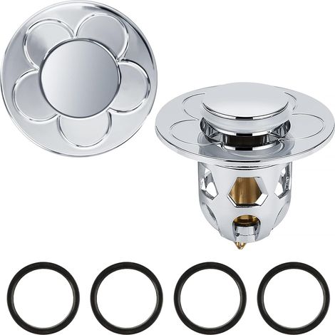 Bouchon de Lavabo Universel ,Bonde Lavabo Pop Up Flitre de Vidange Anti-Bloqué pour Bain Cuisine Lavabo Evier,Applicable au Diamètre 34-40 mm(Argenté) (1/5)