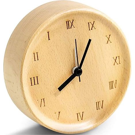 Réveil/Horloge Numérique Réveil en Bois Fait Main Petit Rond (1/5)