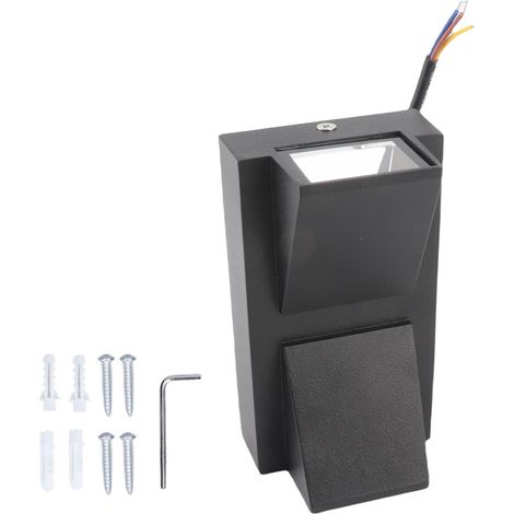Luminaire LED extérieur mural waterproof 12W AC85‑265V lumière double tête haut/bas pour jardin – Support aluminium (installation incluse)