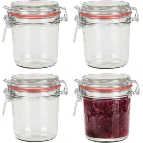 Einmachgläser/Konservierungsgläser - 8er-Set - Glas - 400 ml - Clipverschluss - Transparent - Vorratsgläser (1/3)