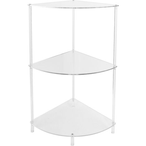 Table d'angle multifonctionnelle à 3 niveaux, côté mural en acrylique, pour chambre à coucher, salle de bain, salon (1/5)