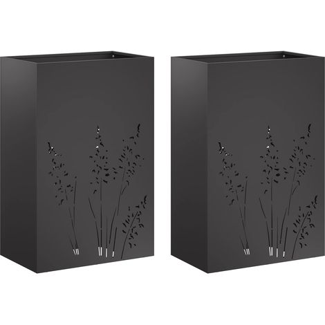 Cache-pot de jardin 2 pc Noir 50 x 30 x 75 cm (1/5)