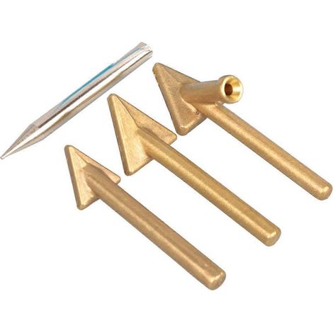 Lot de 4 pointes de rechange pour fer à souder, têtes triangulaires en cuivre, accessoires de soudage pour C (1/5)