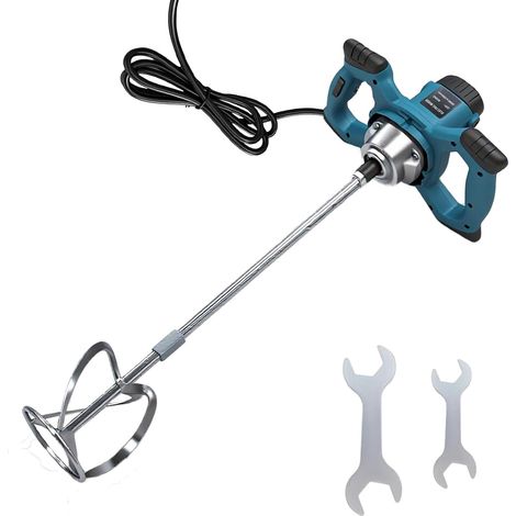 Batteur Mélangeur Électrique Professionnel 6 Vitesses - Moteur Cuivre Pur, Engrenage Alliage, 200 lbs de Couple - Pour Peinture, Ciment, Mortier, Colle - Double Sens Anti-Desserrage (1/5)