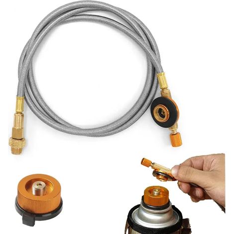 Raccord de valve de remplissage de gaz pour réchaud de camping extérieur, tuyau d'extension, tube, raccord de réservoir de gaz, adaptateur de bouteille de gaz, réchauds de cuisine portables (1/5)
