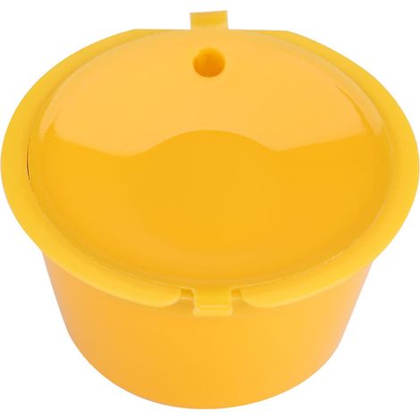 Stück lebensmittelechte, wiederverwendbare und nachfüllbare Kaffeekapselfilter aus PP 304 Edelstahl (gelb) (1/5)