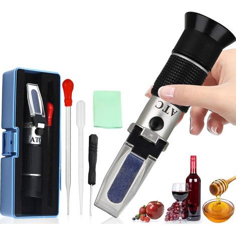 2-in-1 Refractometer, Brix 0-40% and Alcohol 0-25%, with ATC for Grape Juice and Winemaking (1/5)