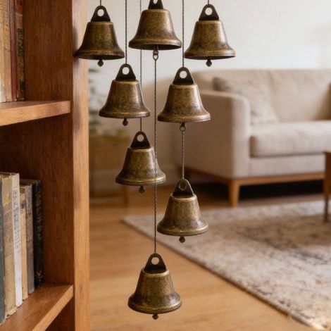 Lot De 10 Cloches Vintage En Fer 38 mm, Suspension Décorative Pour Carillon Éolien/Portes, Couleur Bronze, DIY Artisanat (1/4)