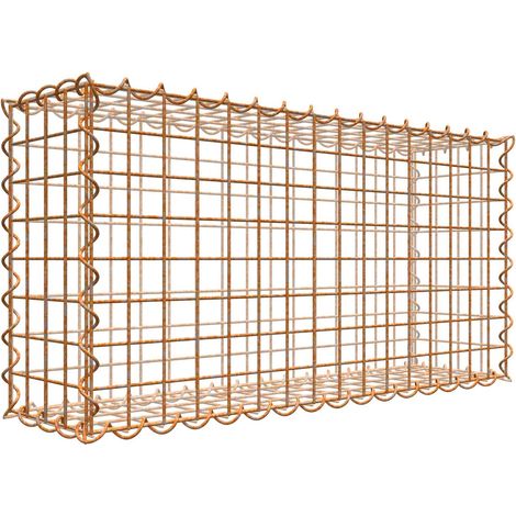 Gabiondeco - Gabion aspect rouille 80 cm x 40 cm x 20 cm (L x H x P). taille des mailles 5 x 5 cm. formation de rouille naturelle en cours - Made in Germany (1/3)