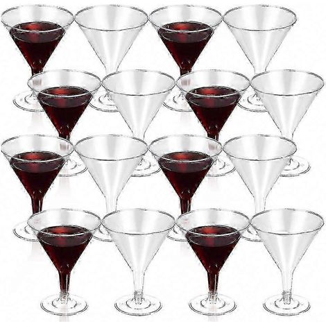 Unzerbrechliche und wiederverwendbare Martini-Gläser aus Kunststoff, 36er-Set Stiel-Cocktailbecher für Partys (1/5)