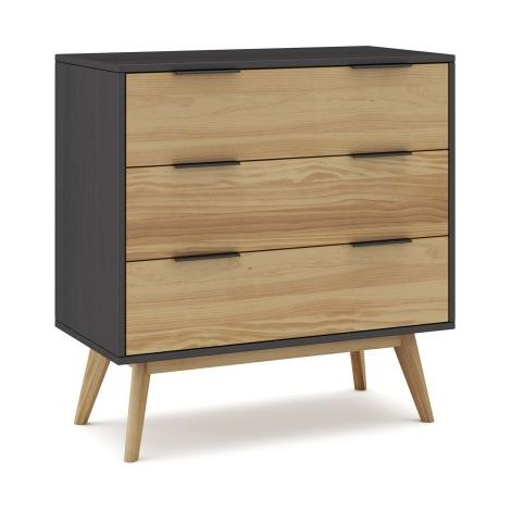 Sinfonier de 3 cajones versátiles y funcionales 80x83 cm Numa Gris Alpino - Oak (ancho) x 83cm (alto) (1/5)