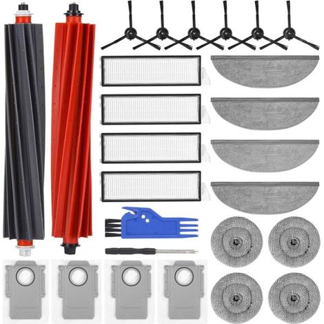 Kit 26 Accessoires Roborock S8 MaxV Ultra 2 Brosses Principales 4 Filtres HEPA 4 Chiffons 6 Brosses Latérales 4 Sacs (1/5)