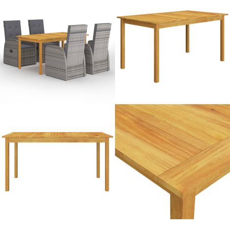 Ensemble à manger de jardin 5 pcs Gris - Ensemble Salon De Jardin - Mobilier De Jardin - Table De Jardin - Chaises De Jardin - Acacia - Home & Living (1/5)