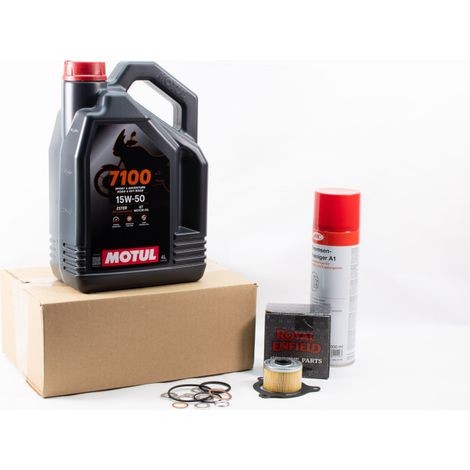 Kit Entretien Vidange Standard pour ROYAL ENFIELD HIMALAYAN 411 de 2016 à 2024 - MOTUL 7100 15W50 4L