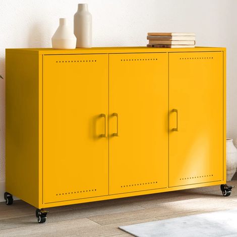 vidaXL Sideboard Mustard Yellow 100,5x39x72 cm Steel