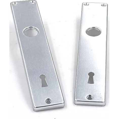 COPPIA PLACCA GPB BORDI QUADRI FORO PATENT 8X90 ALLUMINIO ARGENTO (1/3)