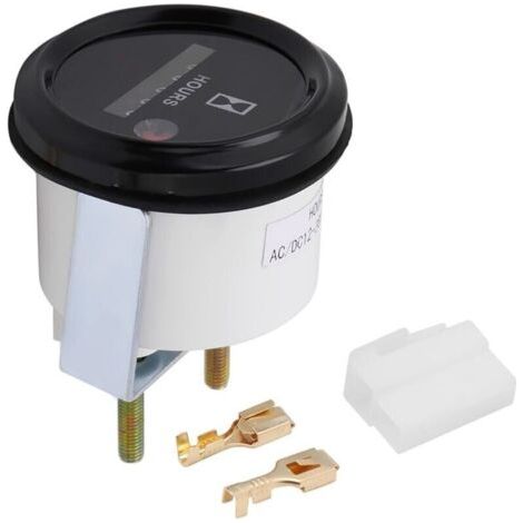 Compteur horaire précis 6 chiffres 12-36V DC AC Rond Quartz pour Bateau, Voire, Camion, Moteur