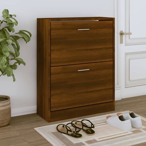vidaXL Scarpiera Rovere Marrone 63x24x81 cm in Legno Multistrato (1/7)