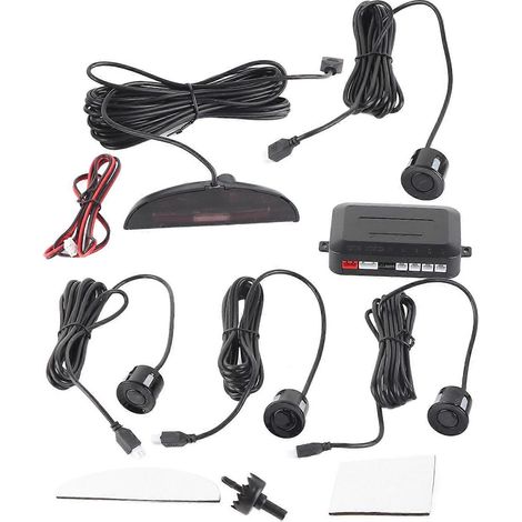 Kit de capteurs de stationnement pour voiture avec radar de recul, 4 sondes, affichage LED et alarme sonore. (1/4)