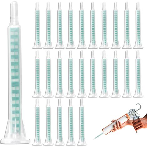 50 Pièces de Mélangeurs Statiques pour Colle 2K, Pistolet à Colle AB avec Buse de Mélange Époxy et Tube de Mélange en Plastique AB