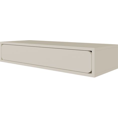 Selsey – Console suspendue avec tiroir 90 cm – Gris beige – Panneau stratifié haute qualité – Design minimaliste – Montage facile (1/5)