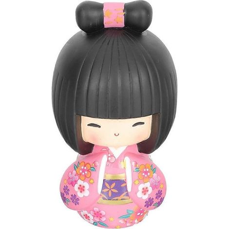 Poupée kimono japonaise en résine, ornement de table pour restaurant japonais-10x5.5cm-Red (1/4)