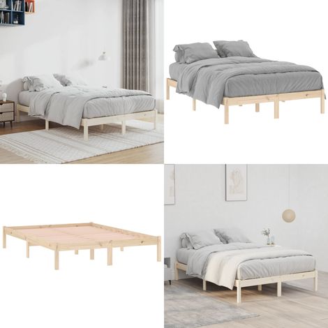 Giroletto senza Materasso 135x190 cm in Legno di Pino Full - Letto in legno - Letto senza materasso