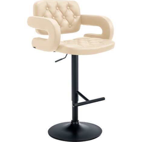 Sgabello Dublin in similpelle crema nero (1/5)