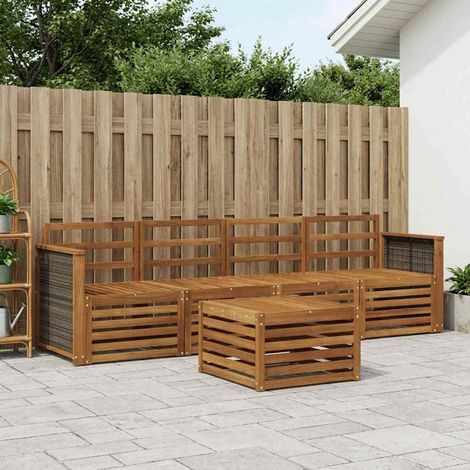 vidaXL Outdoor-Sofagarnitur 5 pcs Natur Massivholz Akazie (1/5)