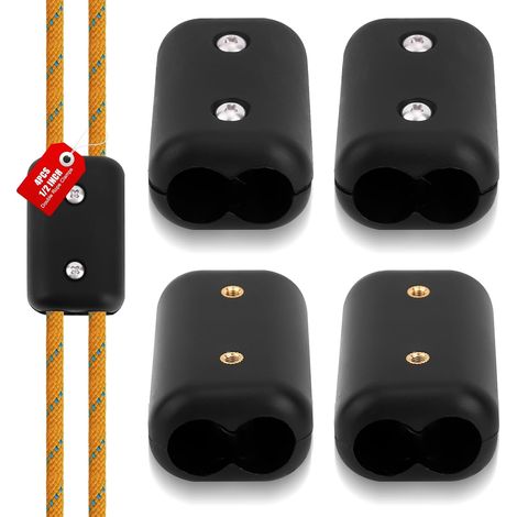 Lot de 4 Serre-Câbles Plastique avec Vis, 0,5cm Serre-Câbles Doubles Réutilisables Connecteurs Cordon en Plastique Adaptés aux Cordons Tressés Torsadés en Nylon de 9 à 10 mm (1/5)