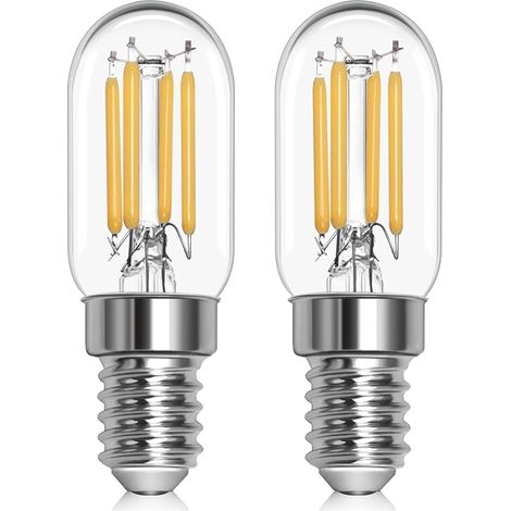 T22 Ampoules LED E14 pour Réfrigérateur 2W Blanc Froid 6000k, SES Pygmy Bulbs Remplacement des Ampoules E14 Réfrigérateur 15W, AC 220-240V, 200 Lumen, Ampoule de veilleuse à petite vis, pack de 2 (1/5)