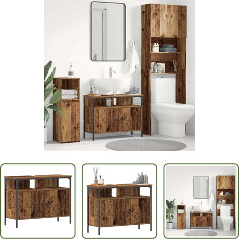vidaXL Altholz -  Waschbeckenschrank Altholz 80 x 30 x 60 cm Holzwerkstoff