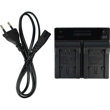 vhbw Dual Ladegerät kompatibel mit Panasonic HC-V700M, HC-V700, HC-V707, HC-V500M, HC-V500, HC-V510, HC-V520, HC-V710 Kamera - Ladeschale Ladeanzeige (1/5)