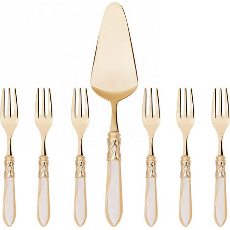 ALADDIN Gold, Posate Set 7 pz Dolce, Scatola Regalo, Casa Bugatti