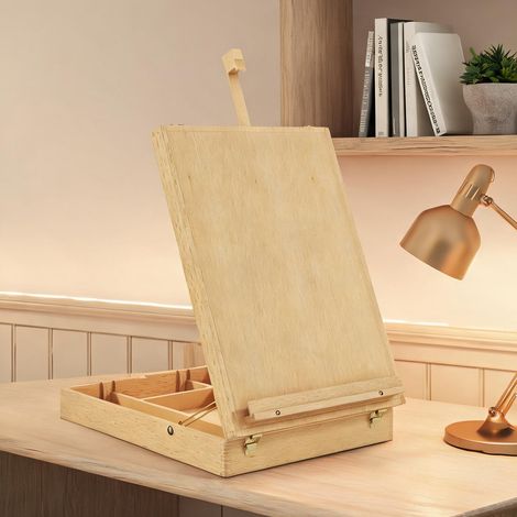 Chevalet de table en bois massif avec rangement pliable (1/5)