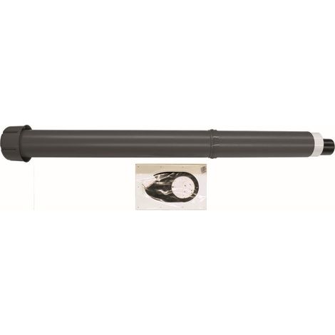 Traversée verticale de toiture pour conduit d'air de combustion/gaz de combustion 110/160 mm, noire