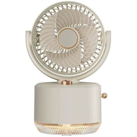 Green Mobility-Ventilateur portable avec humidificateur 300 ml et lumière d'ambiance - 3 vitesses, batterie au lithium 1800 mAh (1/4)