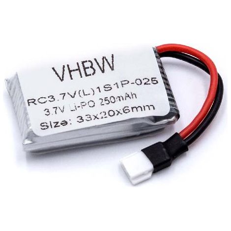 vhbw Akku kompatibel mit Robbe Nano Loop Modellbau (250mAh, 3,7V, Li-Polymer, Mini JST-Plug)