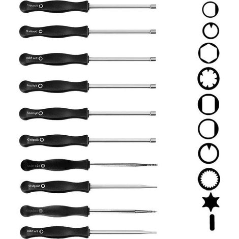 Jeu De Tournevis Carburateur - 6,3 cm - Poignée Carrée Pour Réglage Précis À 1/4 De Tour - Compatible Équipements À Moteur Thermique - 10 Pièces (1/5)