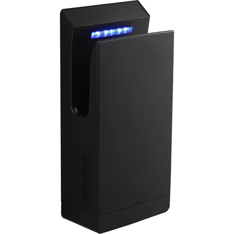 Sèche-Mains Électrique avec Stérilisation UV et Filtre HEPA,Air-Jet Ions 1350W Automatique,Commerciale Seche Main Mural,Noir Mat (1/5)