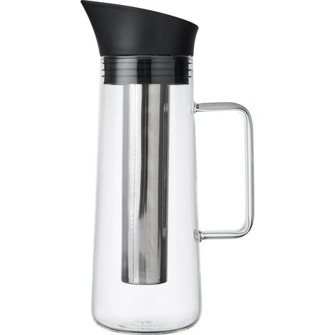 La Cafetière Macchina per caffè de cold brew con filtro de mesh, lavabile in lavastoviglie, coperchio con pico per brocca, contenitore per caffè freddo, tè freddo, bevande de frutta fatte in casa, 1 l