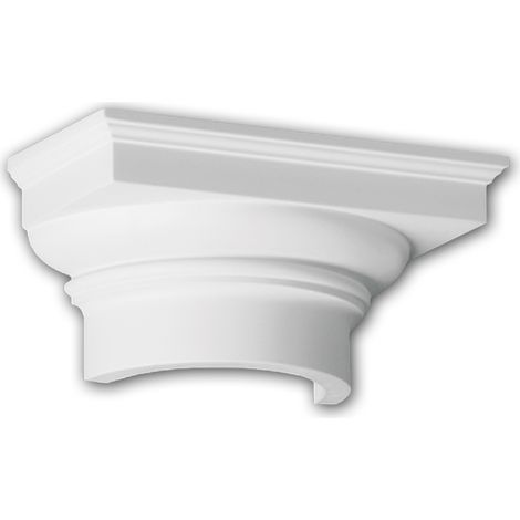 Chapiteau de demi-colonne 115008 Profhome Colonne Élement décorative style dorique blanc