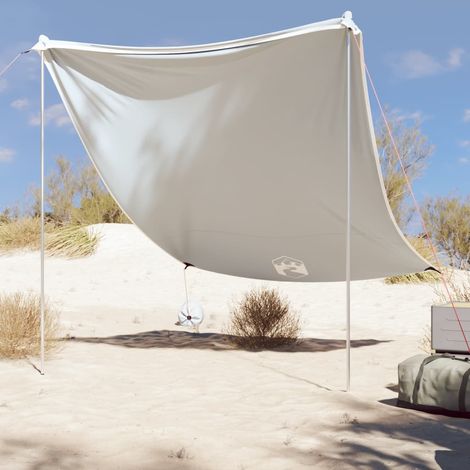 Strand-Schattenzelt mit Sandsäcken Grau 214x236 cm (1/5)